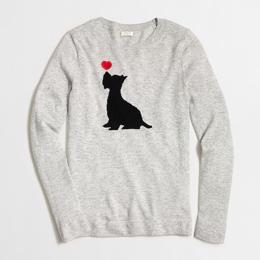 J. Crew Intarsia Scottie Dog Sweater